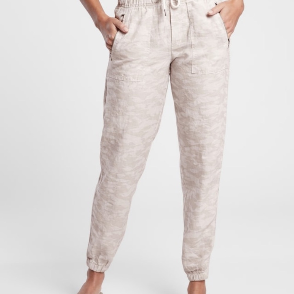 NWT Sz 0 Athleta Cabo Tide Linen Jogger